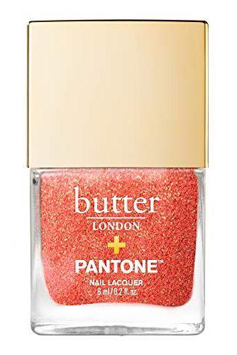 Butter London Peel-Off Glitter Nail Lacquer in Living Coral