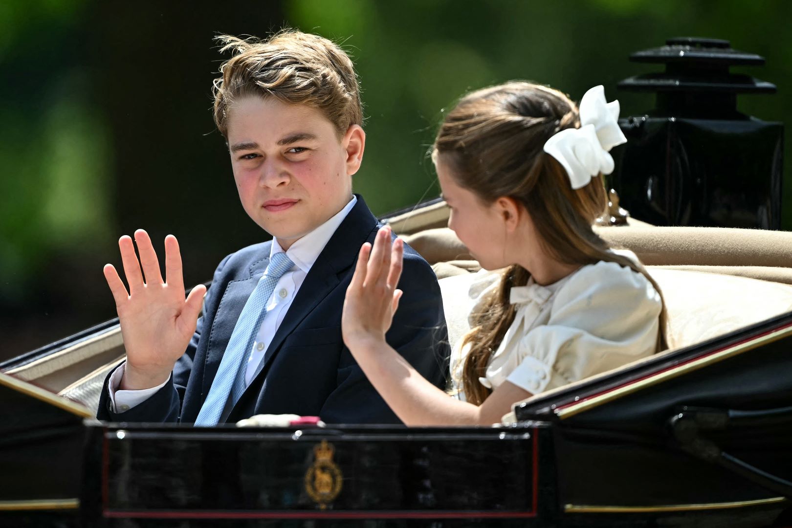 الأمير جورج في Trooping the Colour. مصدر الصورة: JUSTIN TALLIS / AFP