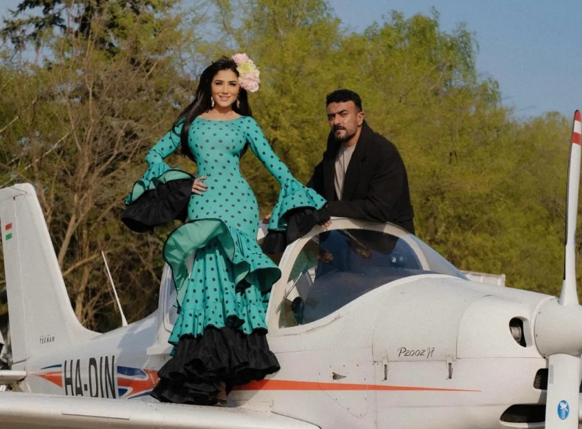 أحمد العوضي ومي عمر من كواليس شمشون ودليلة- الصورة من حساب العوضي على إنستغرام