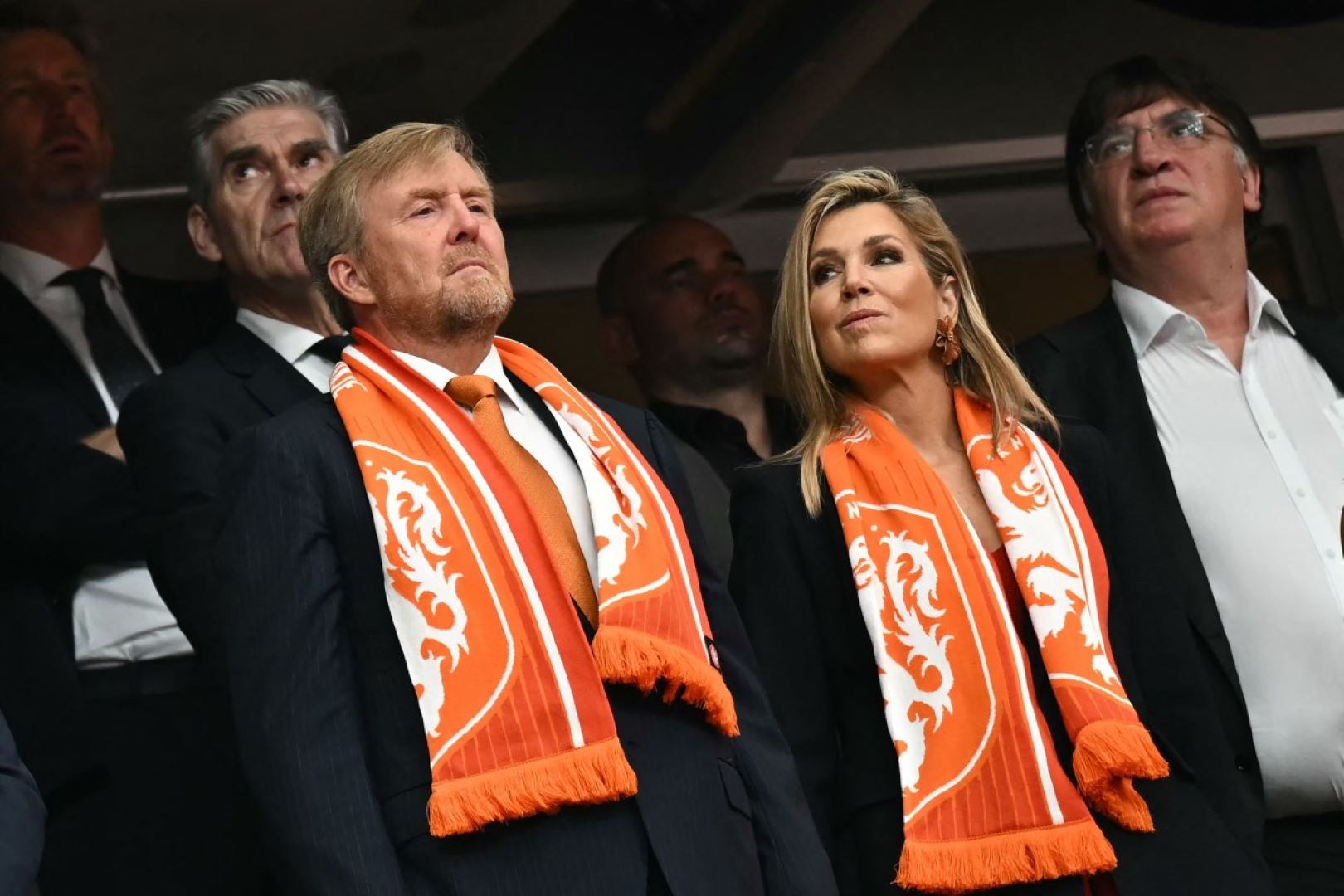 الملك ويليم King Willem-Alexander  ألكسندر والملكة ماكسيما Queen Maxima في بطولة كأس العالم لكرة القدم 2026. مصدر الصورة: Paul ELLIS / AFP