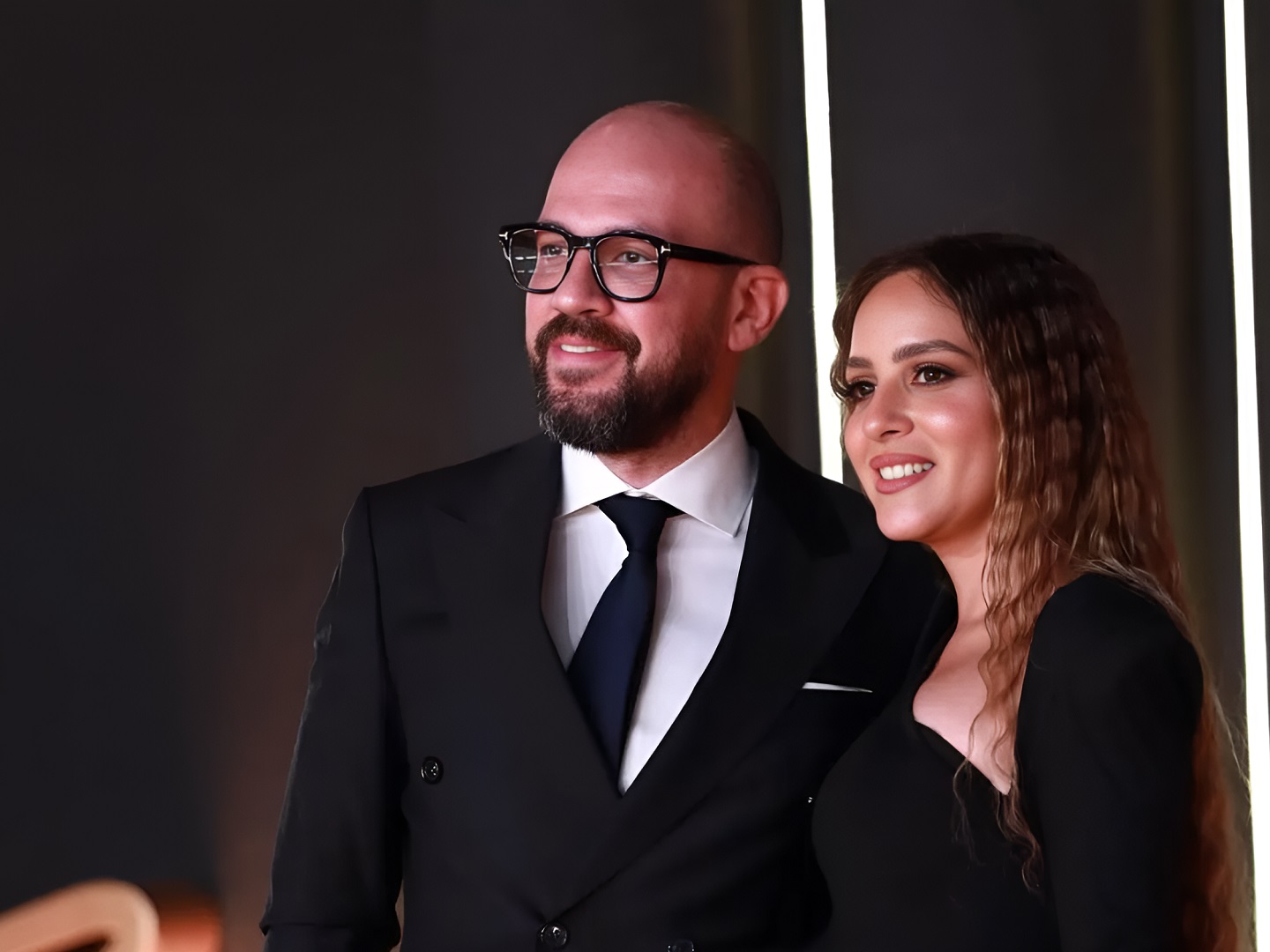 جميلة عوض وزوجها من مهرجان الجونة - الصورة من المركز الصحفي للمهرجان