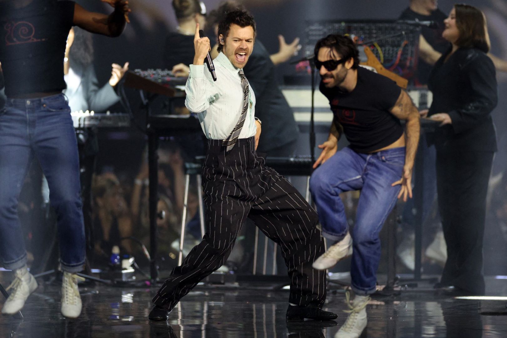 هاري ستايلز Harry Styles في حفل توزيع جوائز بريت 2026. مصدر الصورة: Adrian Dennis / AFP