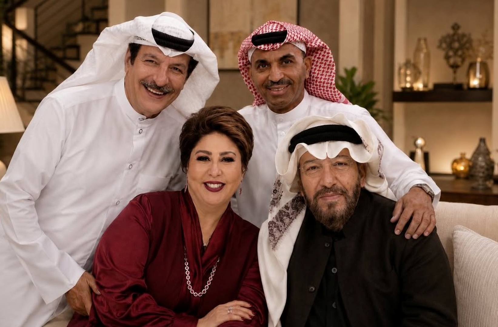 فجر السعيد وطارق العلي ونجف جمال وحسن السلمان- الصورة من حسابها على الانستغرام