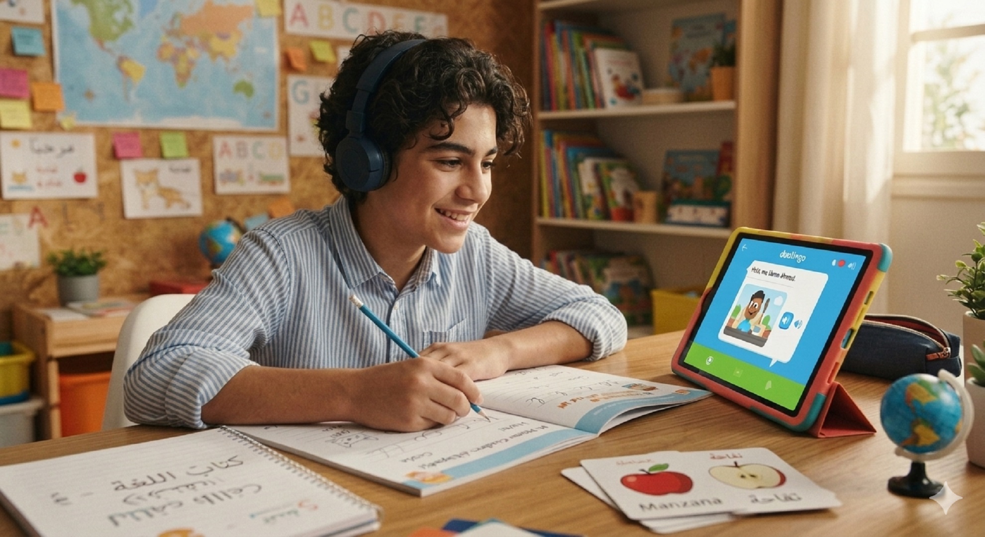 صورة لطفل يتعلم لغة البرمجة