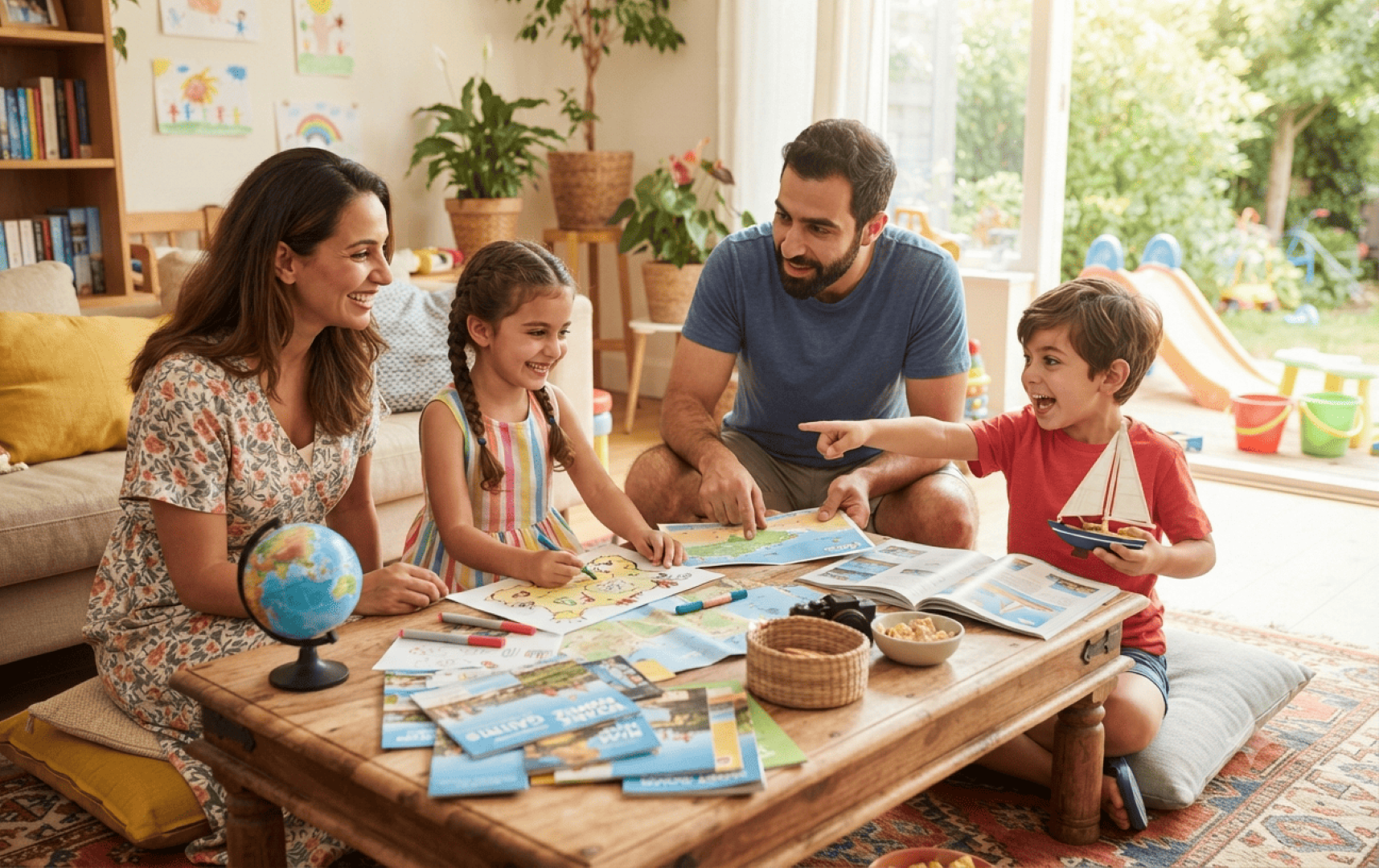 صورة عائلة تخطط للألعاب