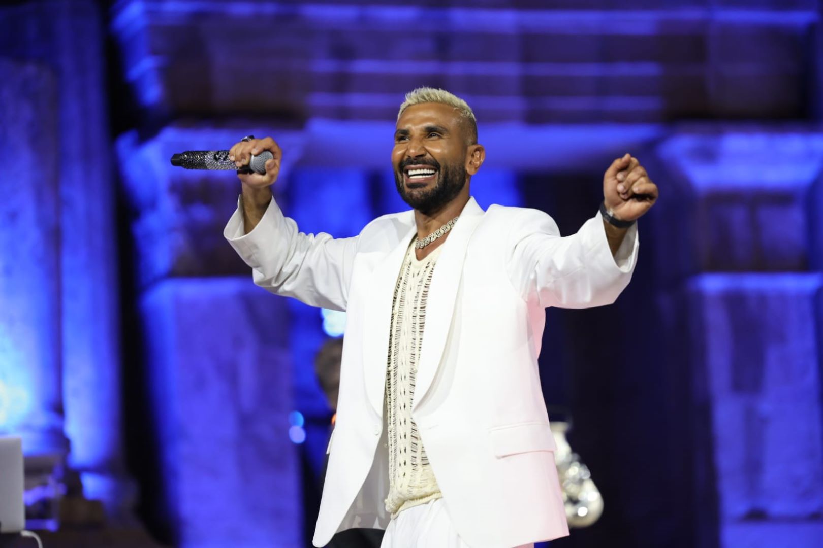 أحمد سعد بمهرجان جرش. الصورة من المركز الإعلامي للمهرجان