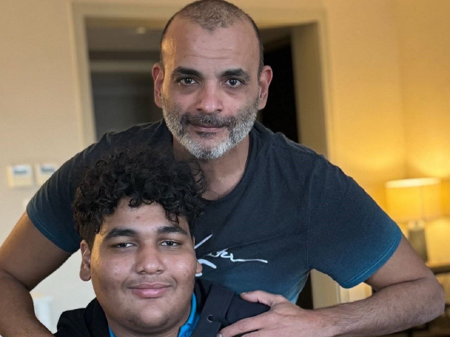 أيمن بهجت قمر ونجله أدهم- الصورة من حساب أيمن على فيس بوك