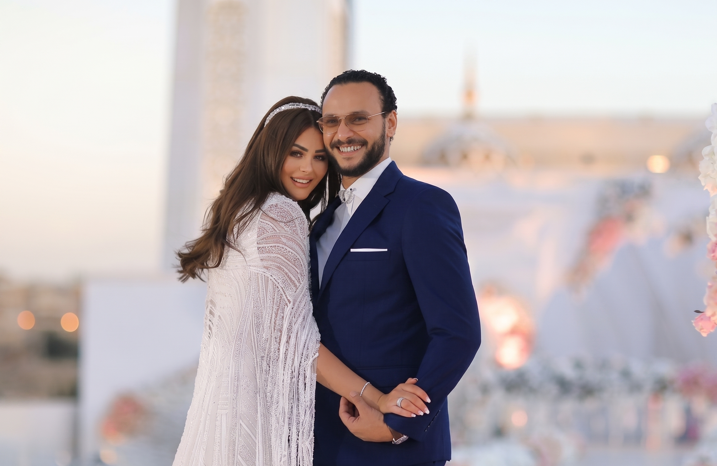  أحمد خالد صالح وهنادي مهنا من جلسة تصوير الزفاف - الصورة من المكتب الصحفي