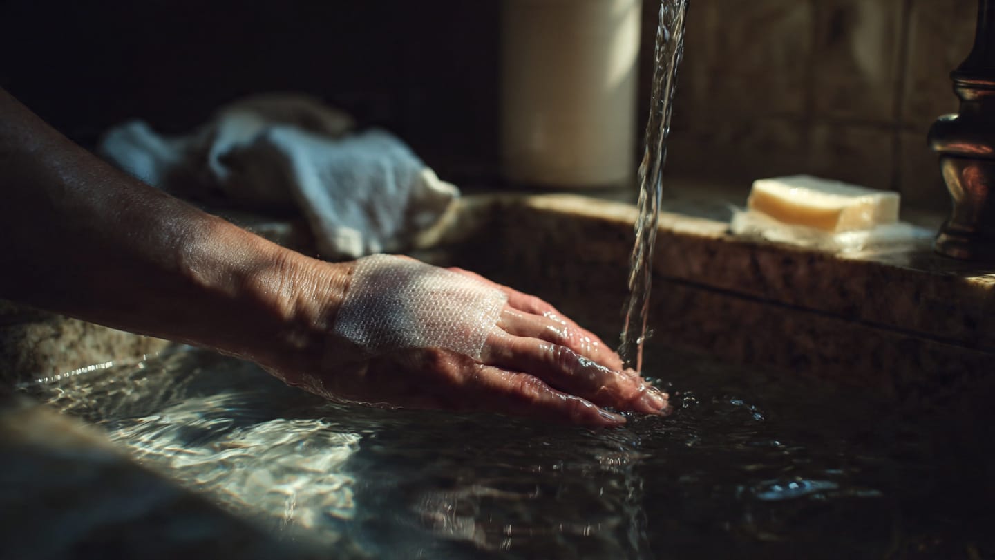 يجب تبريد اليدين بالماء الفاتر فور التعرض لحرق
