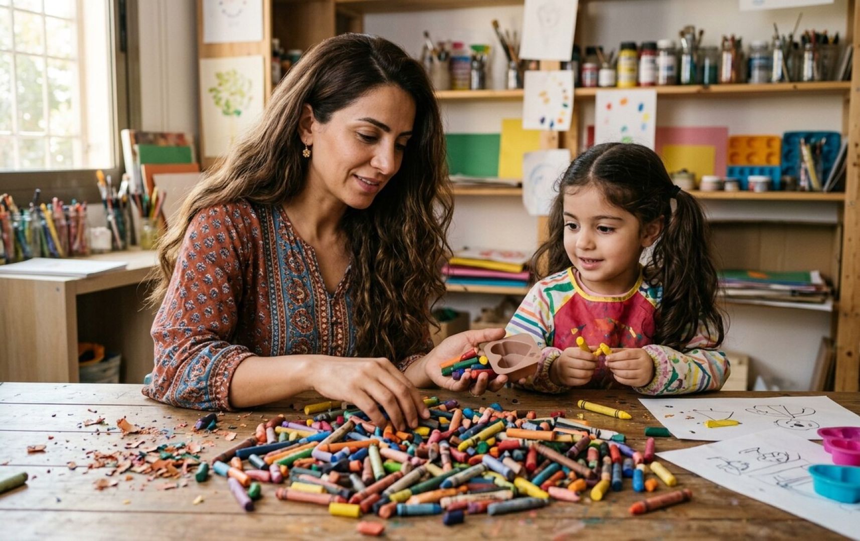 صورة 8 أفكار لإعادة استخدام أقلام التلوين المكسورة مع طفلك