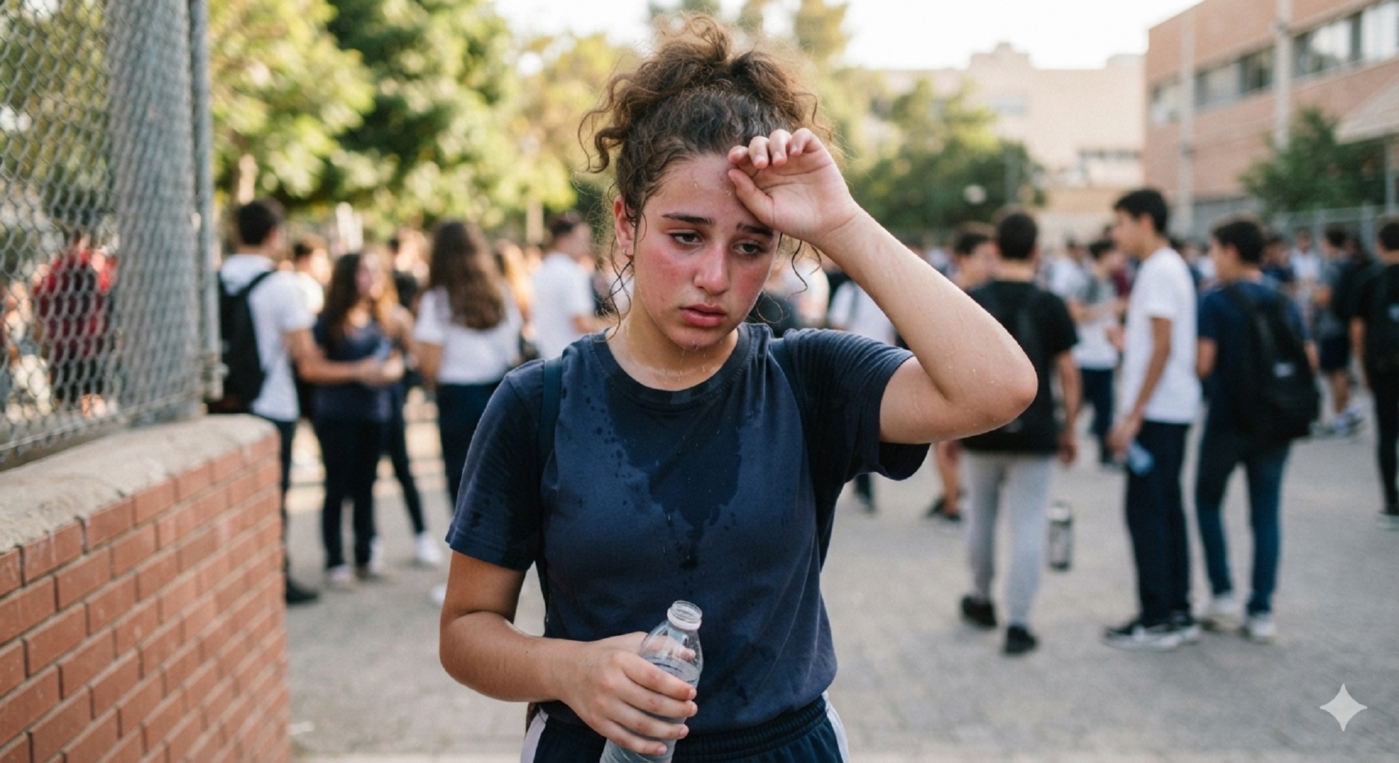 صورة لمراهقة تعاني من هبات الساخنة