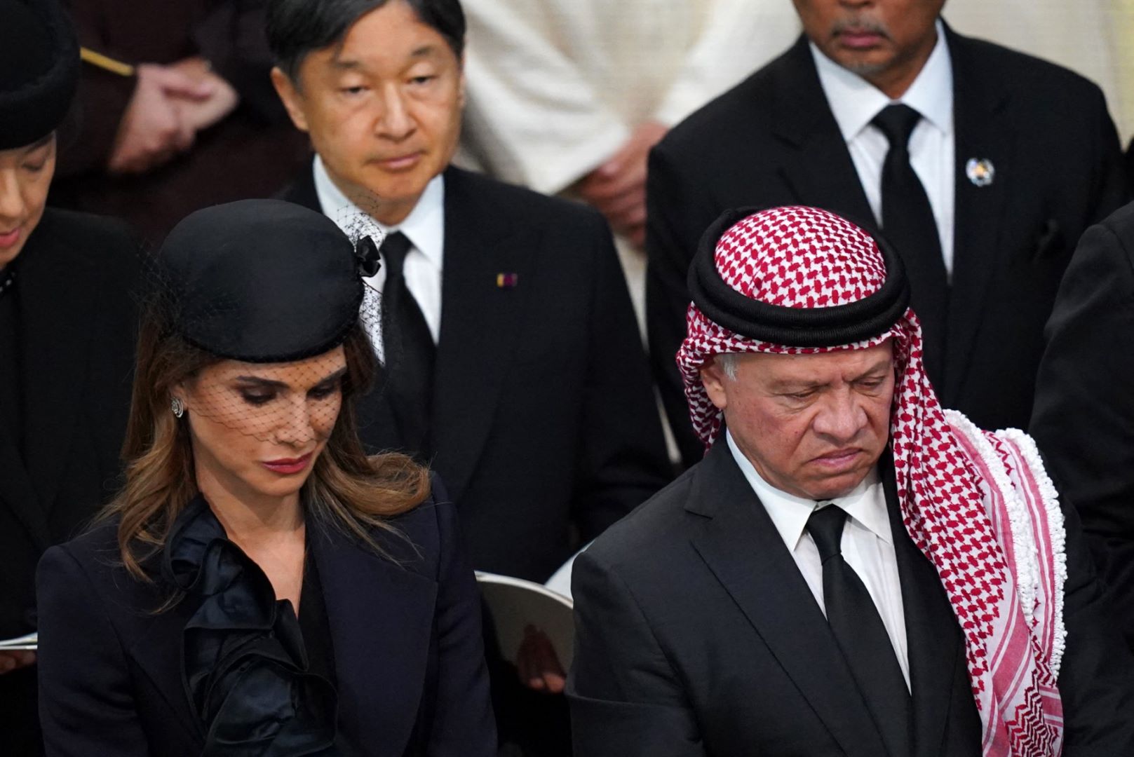 الملك عبد الله الثاني والملكة رانيا في دير وستمنستر بلندن -مصدر الصورة: Gareth Fuller / POOL / AFP