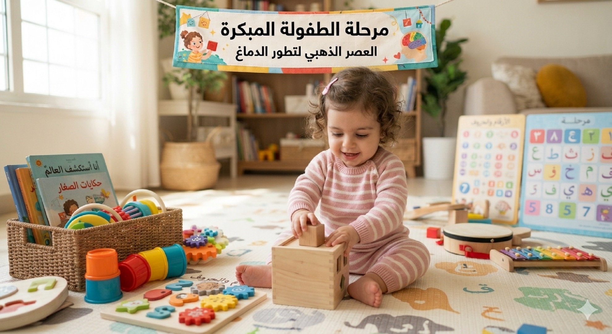 صورة لطفلة صغيرة تلعب