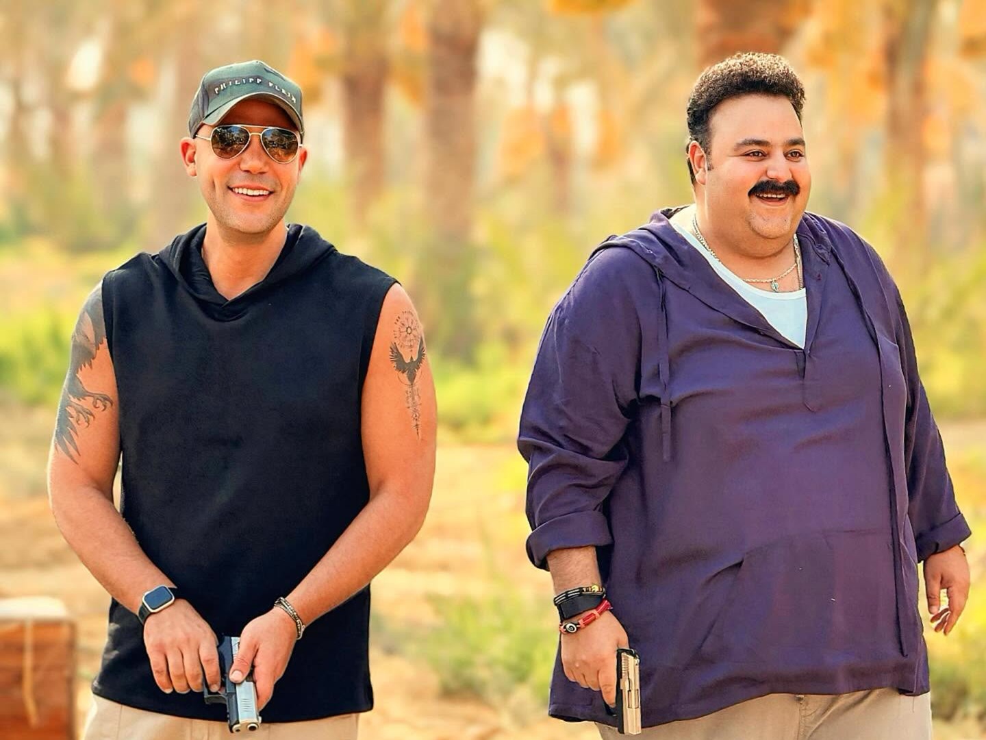 محمد إمام وشيكو من فيلم صقر وكناريا- الصورة من صفحة محمد إمام في فيسبوك