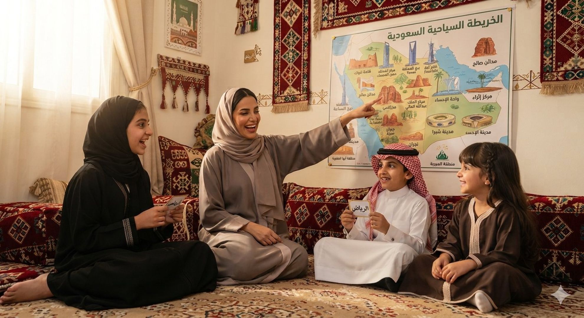 صورة بطاقات معالم المدن السعودية