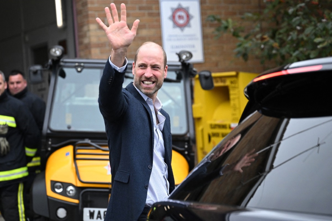 الأمير ويليام في إلمنستر جنوب غرب إنجلترا (Prince William in Ilminster, south-west England)- مصدر الصورة: Photo by Finnbarr Webster / POOL / AFP