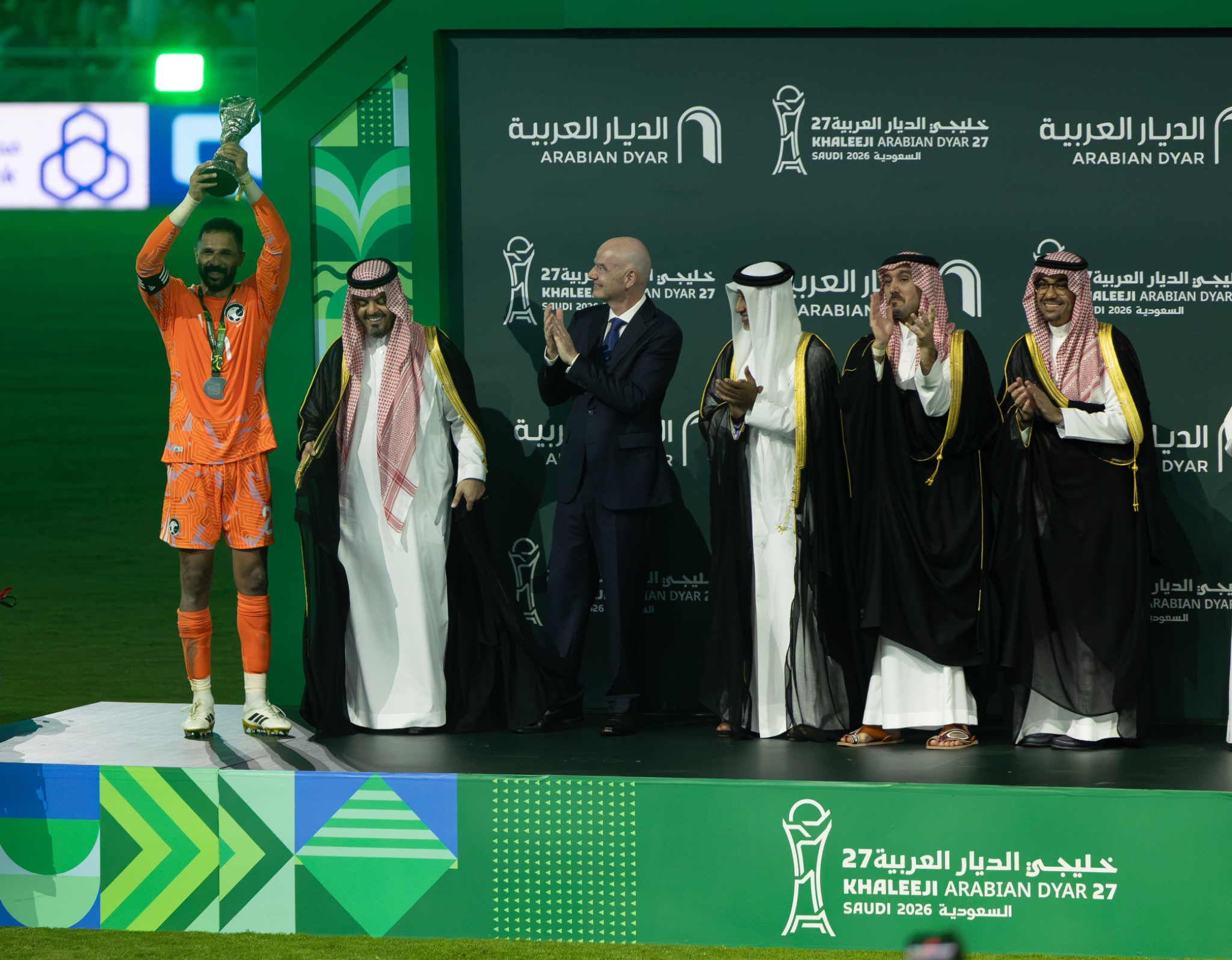 خلال تتويج السعودية بكأس الخليج العربي- الصورة من حساب المنتخب السعودي على إكس 