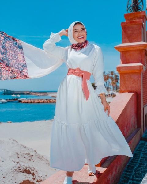 تنسيق الابيض مع الحجاب