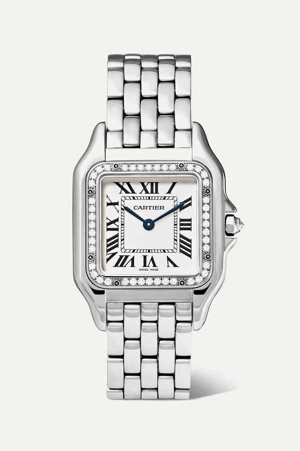 ساعة سيلفر بتصميم المستطيل من Cartier