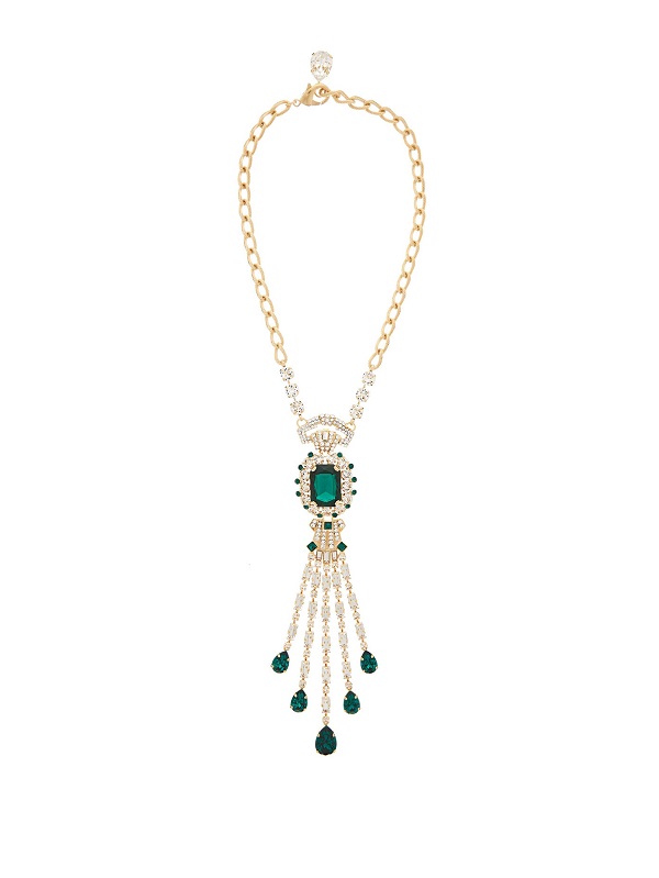 سلسلة مرصعة بحجر الزمرد الفاخر من Dolce and Gabbana
