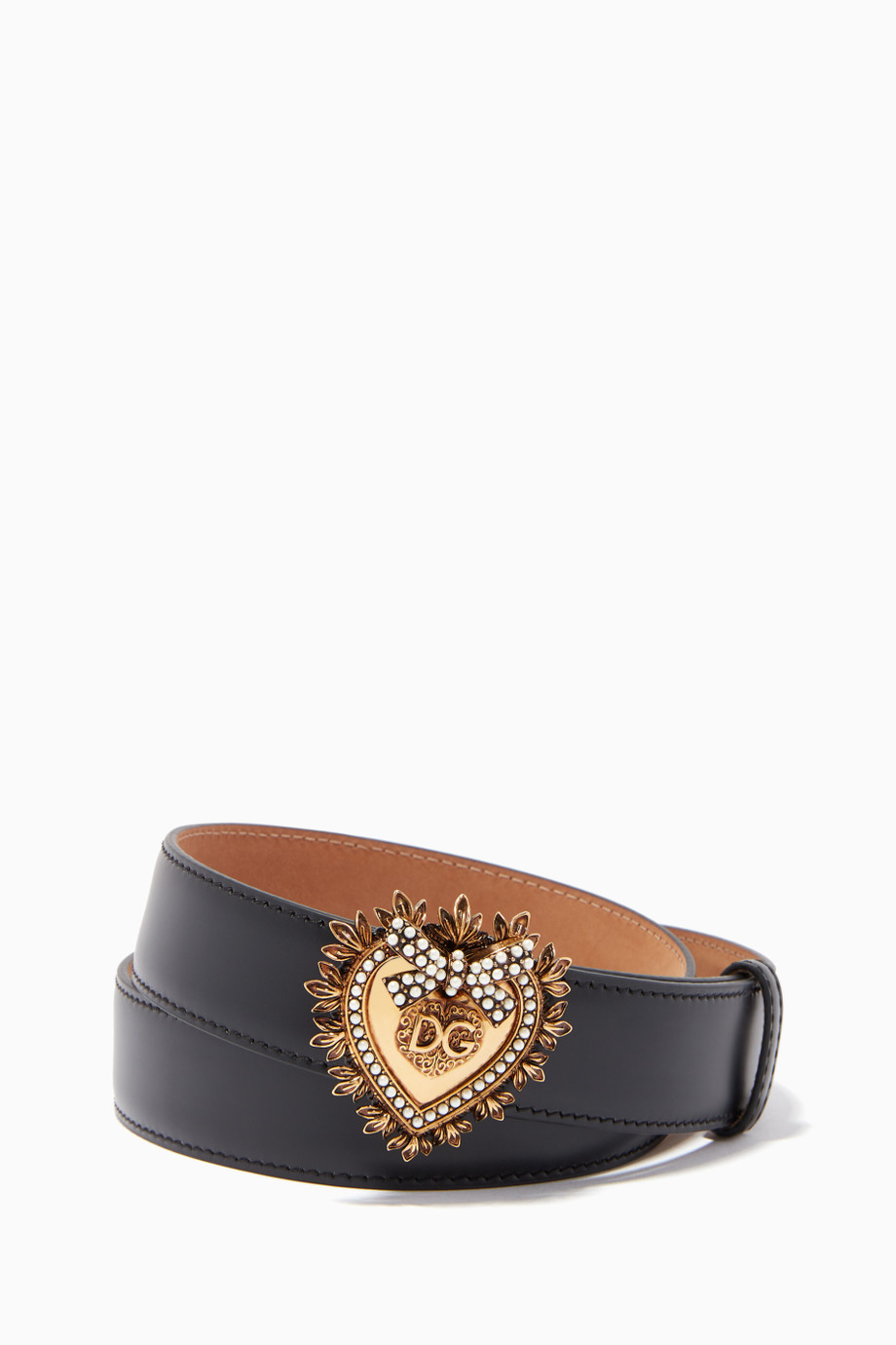 حزام باللون الرمادي المائل إلى الأسود من Dolce and Gabbana