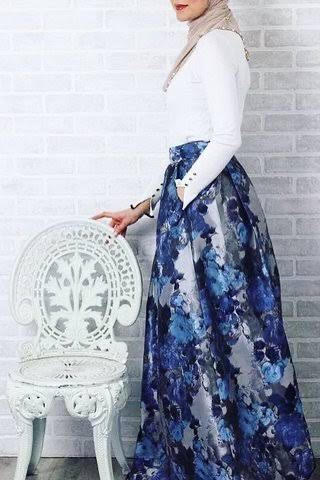 تنورة صيفية ملونة من الساتان