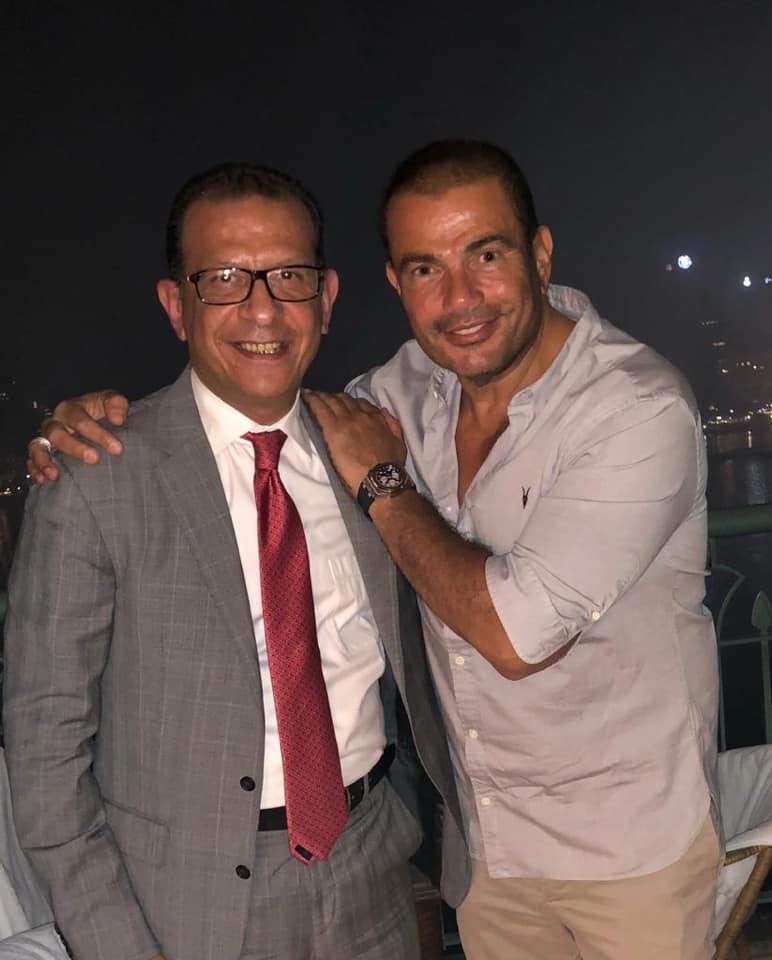 عمرو دياب ومحاميه أشرف عبد العزيز