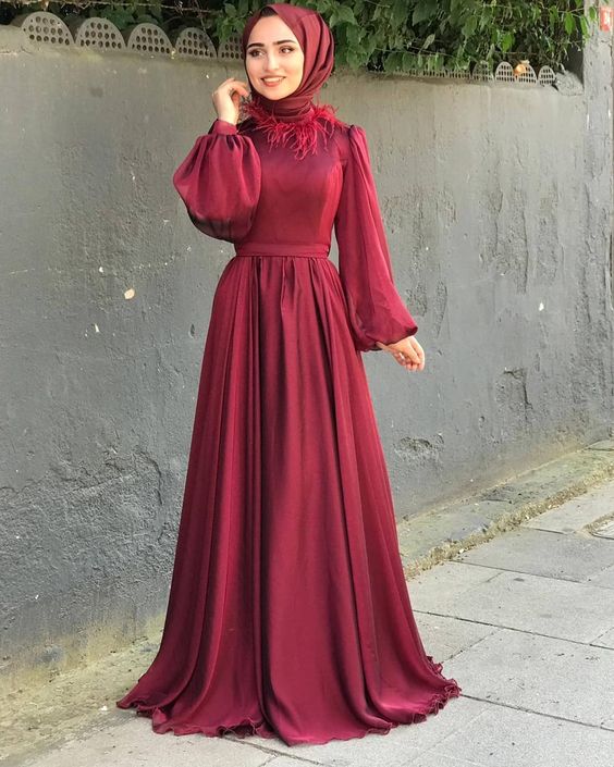فستان سادة من الساتان