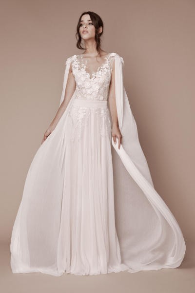 فستان بكاب شيفون من تصميم Tadashi Shoji