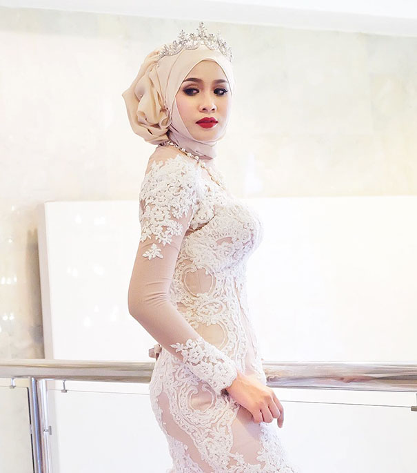 حجاب عروس من قطعتين