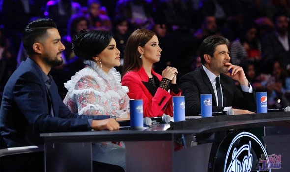 صورة لـ نانسي عجرم ووائل كفوري وحسن الشافعي وأحلام من "آراب أيدول"