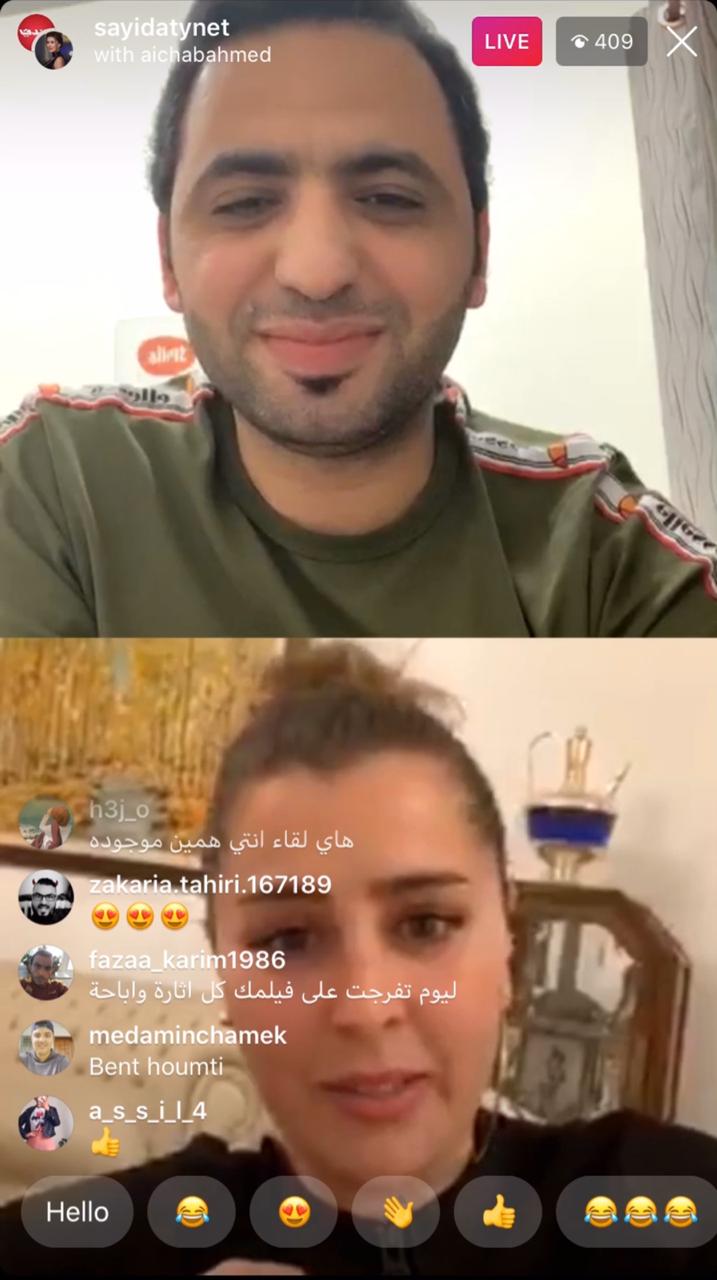 عائشة بن أحمد مع الزميل عبد العزيز أحمد