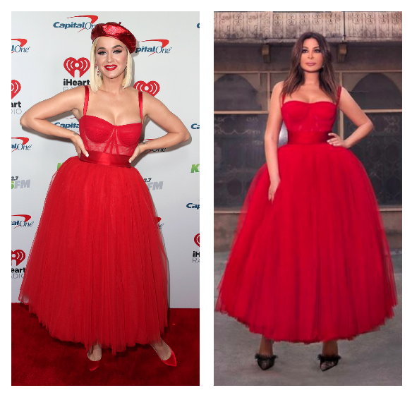 اليسا وكاتي بيري في فستان من دولتشي أند غابانا