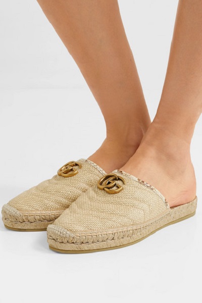 حذاء لوفر من القش من غوتشي Gucci