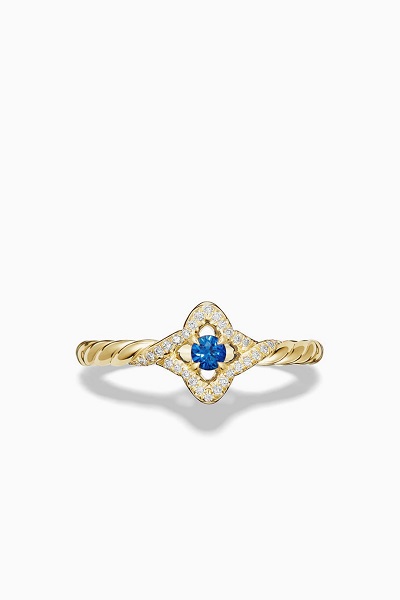 خاتم ذهب مرصع بالياقوت الأزرق من دار ديفيد يورمان David Yurman