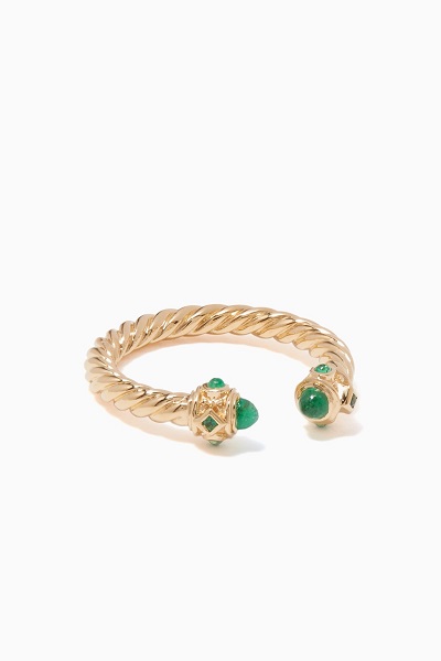 خاتم من الذهب الأصفر والزمرد من ديفيد يورمان David Yurman