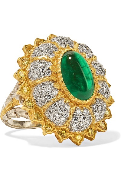خاتم من الماس والزمرد الأخضر من بوشيلاتي BUCCELLATI