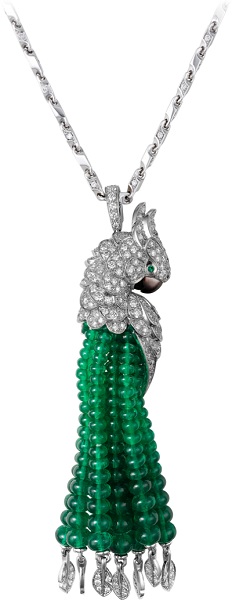 قلادة من الذهب الأبيض والزمرد من كارتييه Cartier