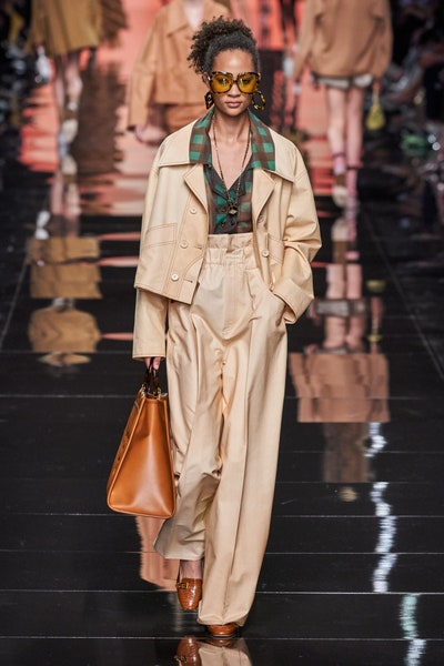 قميص كارو بألوان داكنة من فندي Fendi