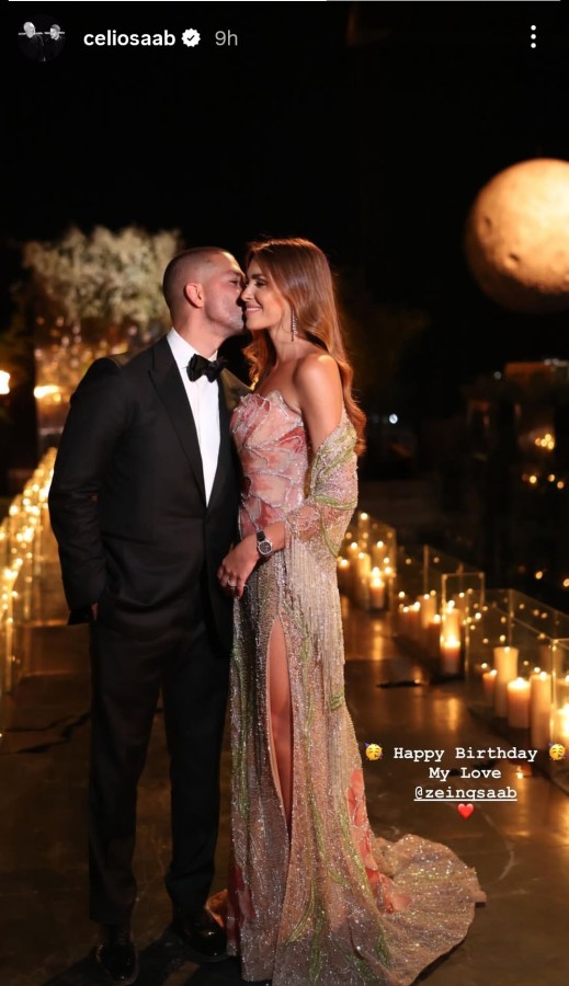 نشر سيليو صعب عبر حسابه على إنستغرام صورة جمعته بزوجته زين قطامي