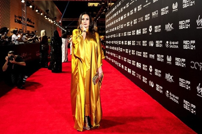 النجمة  هند صبري في مهرجان البحر الأحمر السينمائي الدولي (مصدر الصورة: Ammar ABD RABBO/ AFP PHOTO /RED SEA FILM FESTIVAL)