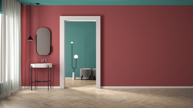 ألوان بارزة مستخدمة في طلاء الجدران 