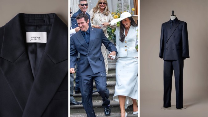 العريس يرتدي إطلالته من فيراغامو Ferragamo- الصورة من العلاقات العامة