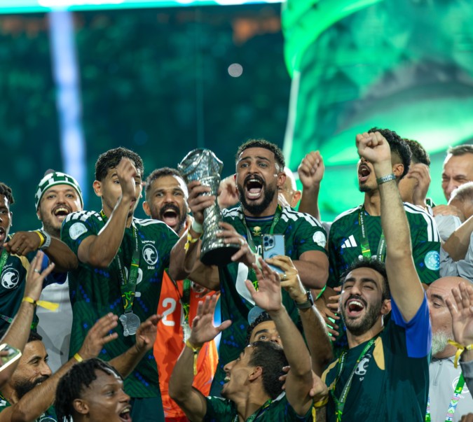 تتويج السعودية بكأس الخليج العربي- الصورة من حساب المنتخب السعودي على إكس
