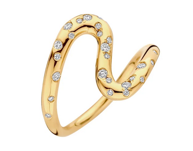 خاتم بتصميم مميز وبتثبيت غاطس من Bellezza