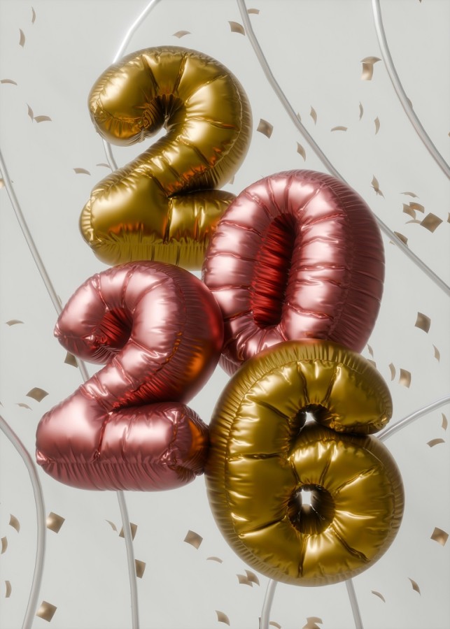 بالونات للاحتفال بعام 2026