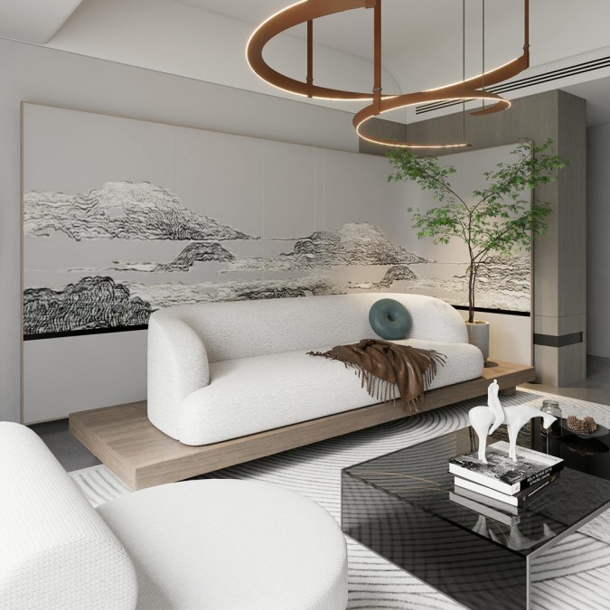 لوحة فنية ضخمة تزين الجدار