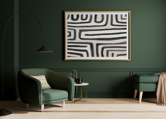 غرفة معيشة خضراء