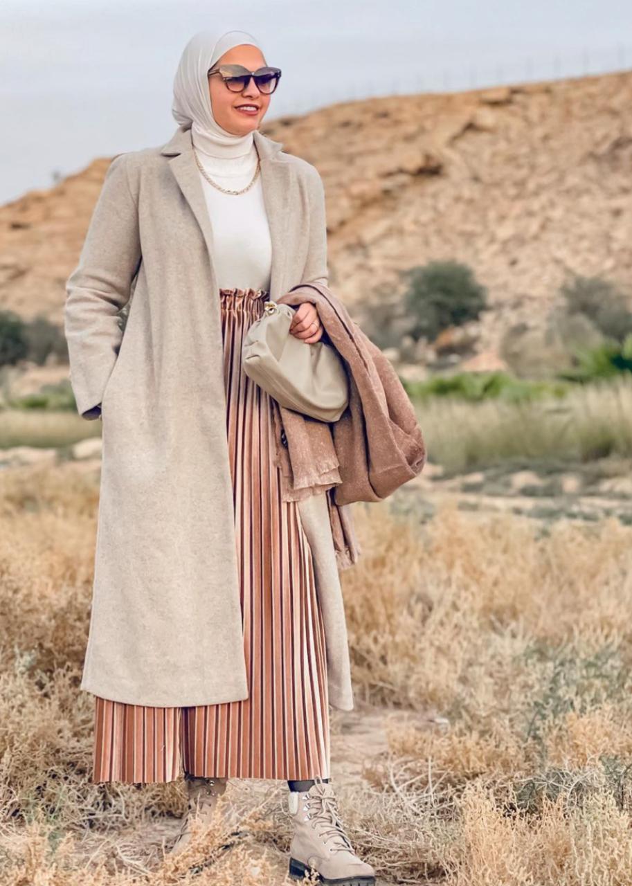التنورة البليسيه من آية فوزي