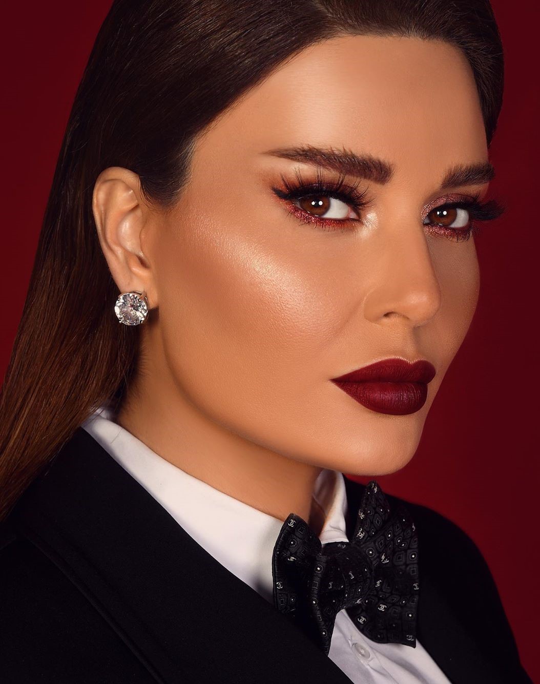 مكياج برغندي من سيرين عبد النور